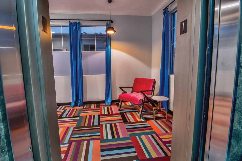 Colorful lobby after renovation